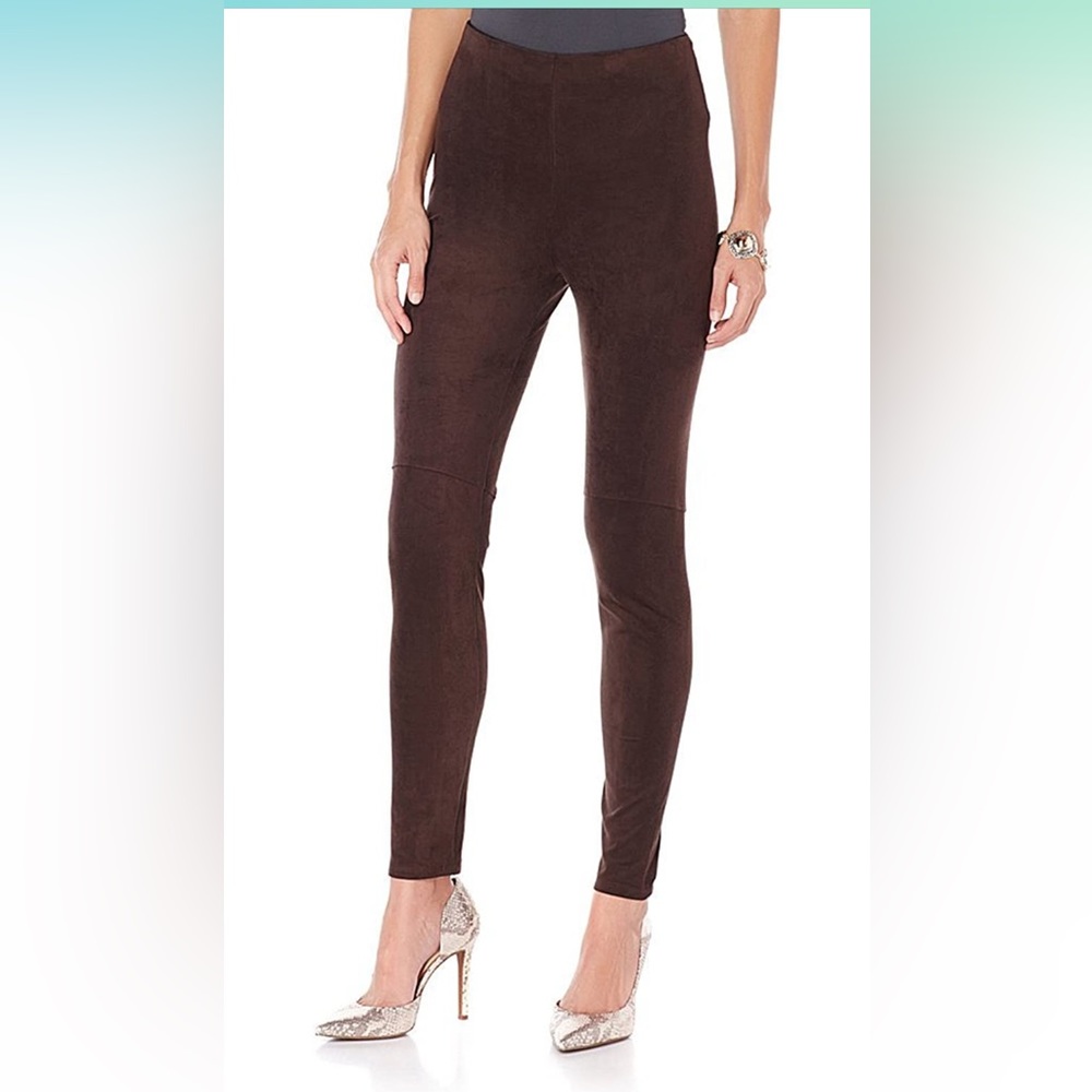 Lysse Women's High Waist Faux Suede Legging, Espresso, 1X